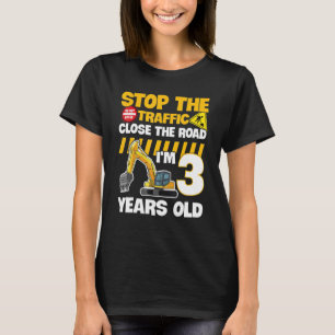 Cool Construction Vehicle 3rd Birthday 3 Year Old T-Shirt