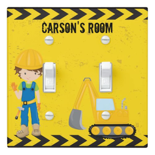 Cool Construction Vehicle Boy Custom Kids Room Light Switch Cover