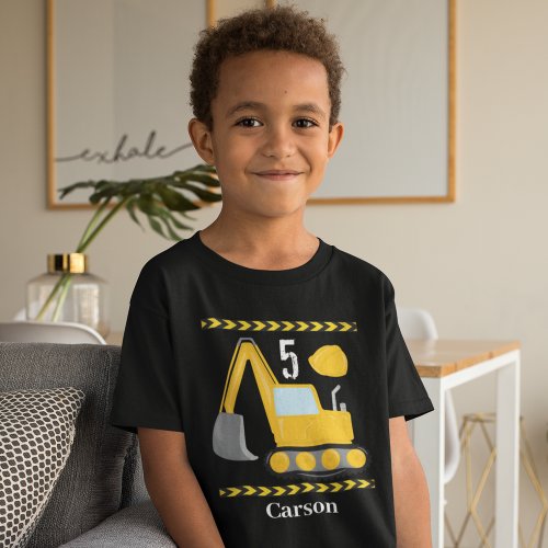 Cool Construction Vehicle Custom Kids Birthday T_Shirt
