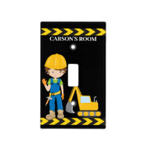 Cool Construction Vehicle Custom Kids Room Black Light Switch Cover
