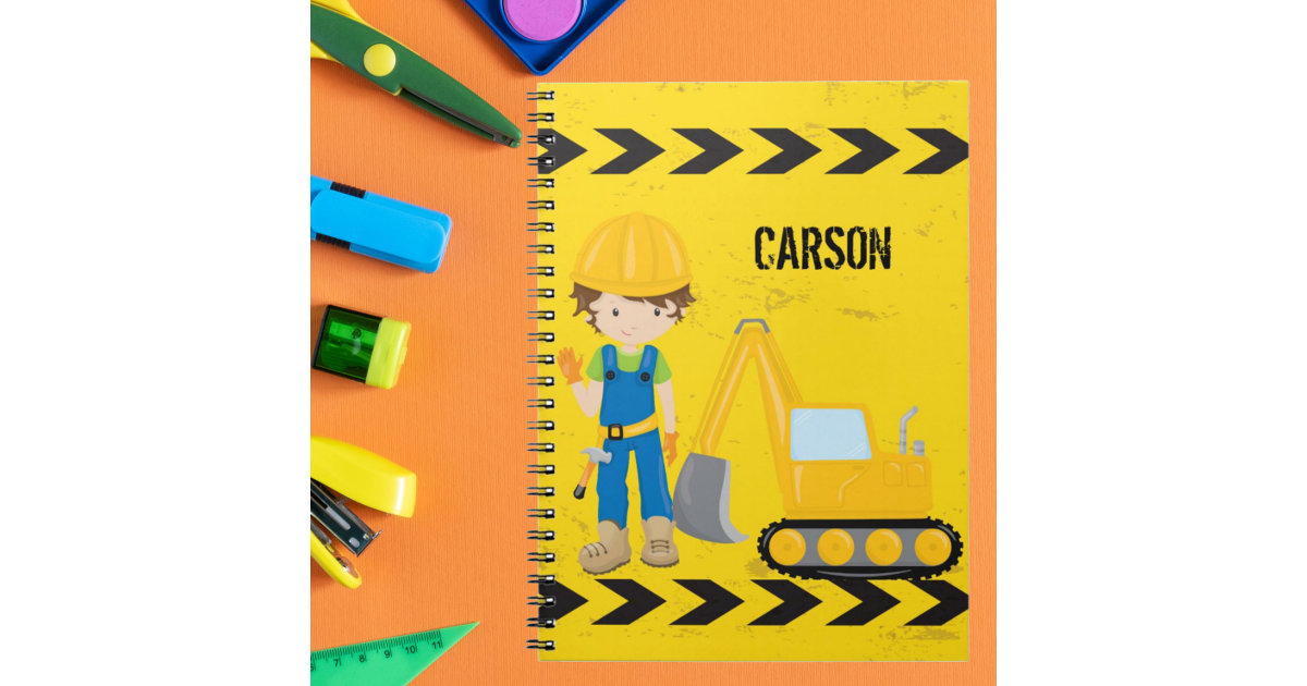 Cool Construction Vehicle Excavator Custom Kids Notebook