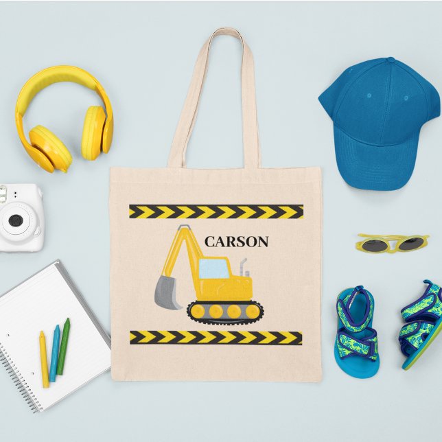 Cool Construction Vehicle Excavator Custom Kids Tote Bag (Creator Uploaded)