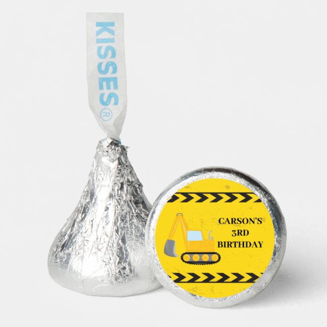 Cool Construction Vehicle Excavator Kids Thank You Hershey®'s Kisses® (Front)