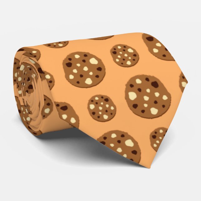 cool cookie pattern Bakery Neck Tie (Rolled)