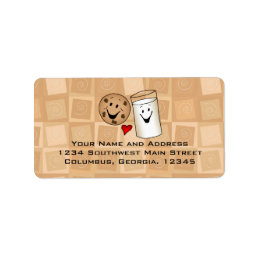 Cool Cookies and Milk Friends Cartoon Address Labe Label