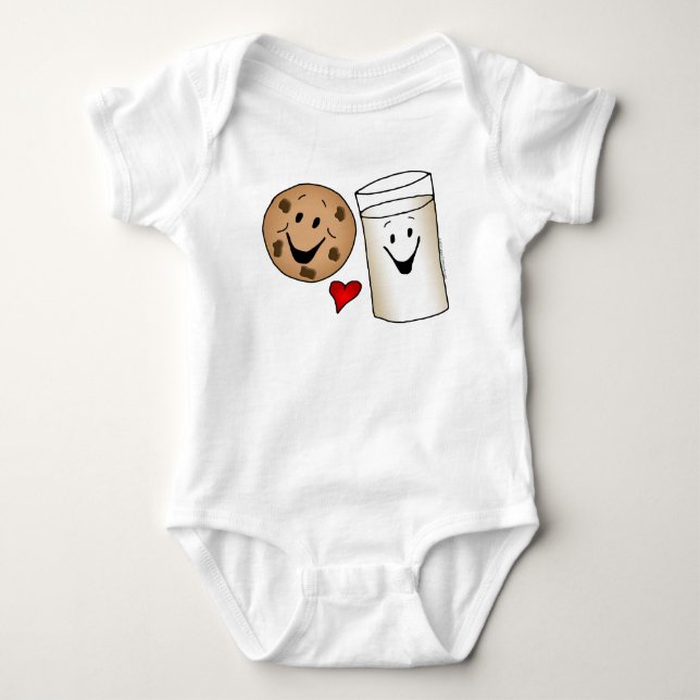 Cool Cookies and Milk Friends Cartoon Baby Bodysuit (Front)