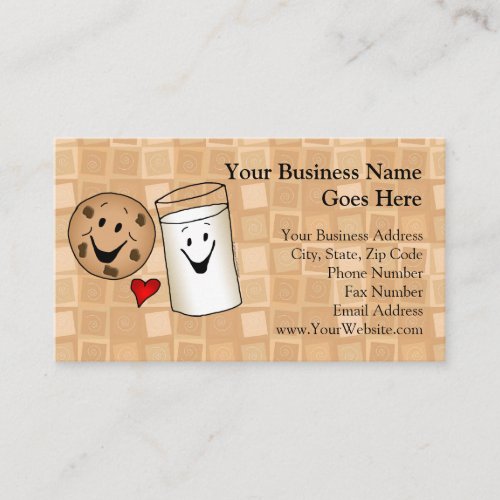 Cool Cookies and Milk Friends Cartoon Business Card