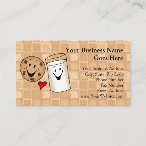 Customizable Cool Cookies and Milk Friends Cartoon Business Cards