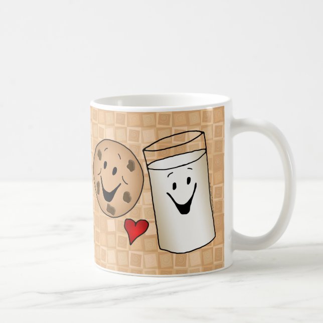 Cool Cookies and Milk Friends Cartoon Coffee Mug (Right)