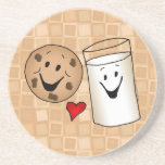 Cool Cookies and Milk Friends Cartoon Drink Coaster