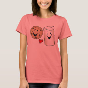 Cool Cookies and Milk Friends Cartoon T-Shirt