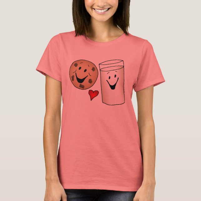 Cool Cookies and Milk Friends Cartoon T-Shirt (Front)