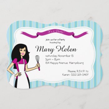Cool Cooking Party Personalized Invitation by ShopDesigns at Zazzle