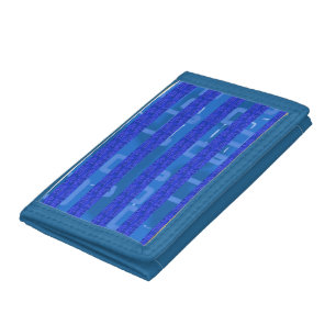 Cool Cool Blue Geometric Stripes Tri-fold Wallet