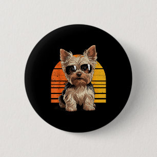Cool cool yorkie mom dad gift vintage dog owners button