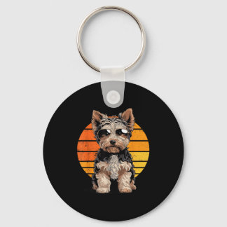 Cool cool yorkipoo mom dad gift vintage dog owners keychain