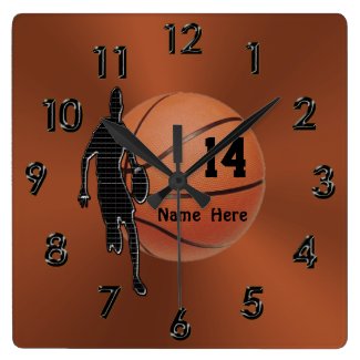 Cool Copper Colored Personalized Basketball Clocks