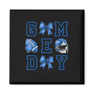 Cool Coquette Bow Game Day American Football Playe Magnet