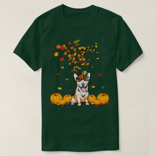 Cool Corgi Dog Lover Autumn Thanksgiving-190 T-Shirt (Design Front)