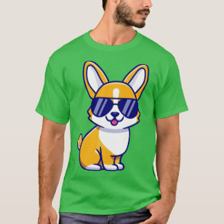 Cool Corgi Dog With Eyeglasses T-Shirt