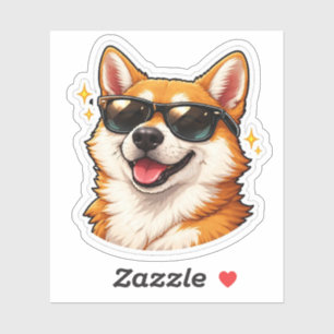 Cool Corgi with Sunglasses Sticker