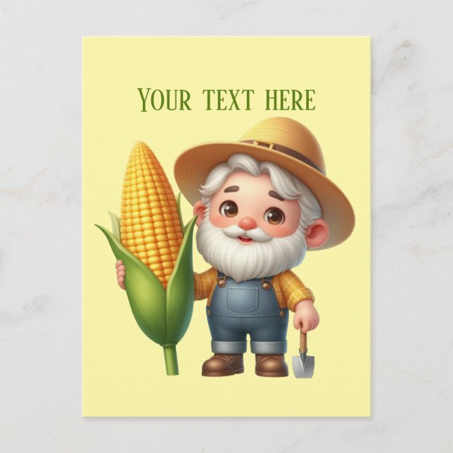 Cool corn farmer customizable postcard (Front)