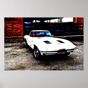Cool Corvette Classic Vintage Car Poster Art