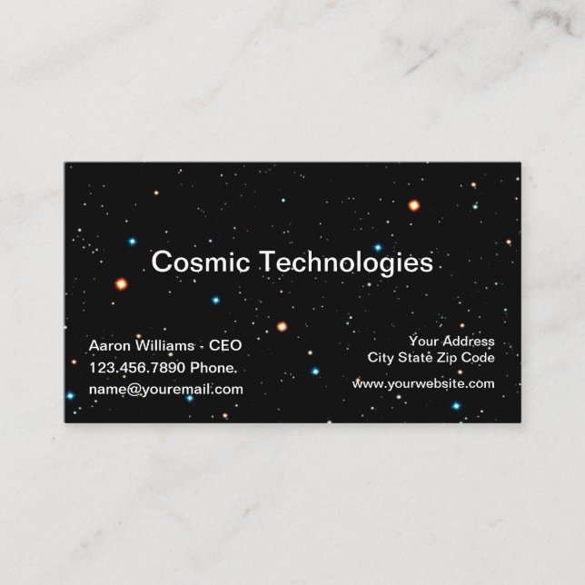 Cool Cosmic Space Technology Business Card (Front)