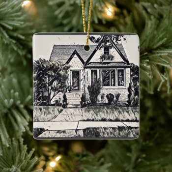 Cool Cottage House Ornament by naturesmiles at Zazzle