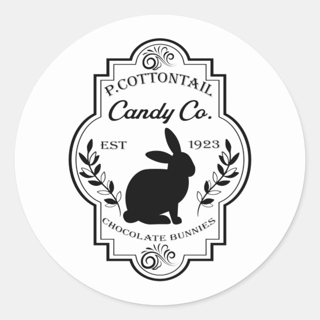 Cool cottontail candy company Easter Classic Round Sticker (Front)