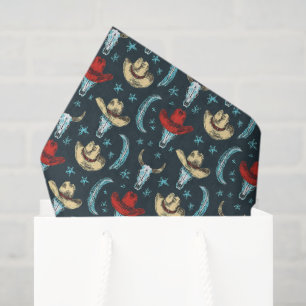 Cool Country cowboy tiled pattern Tissue Paper