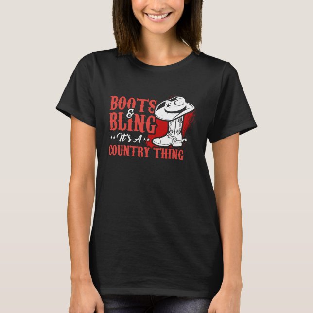 Cool Country Music Ranch Outfit for Western Fans T-Shirt (Front)