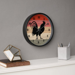 cool Country rooster decor Large Clock