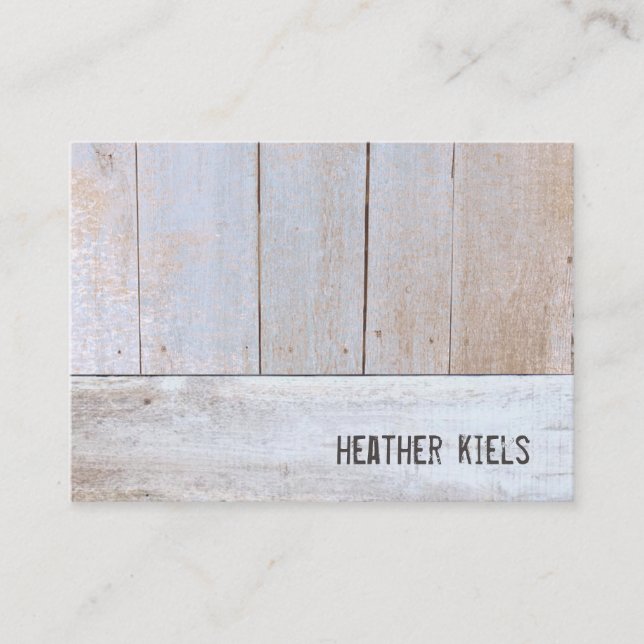 Cool Country Rustic Reclaimed Wood Business Card (Front)