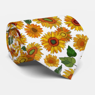 cool Country sunflower pattern neck tie 