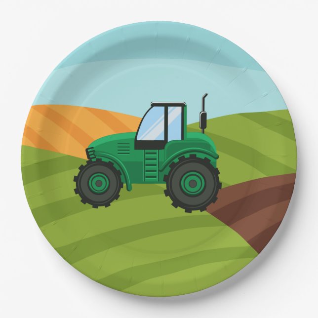 cool Country tractor party  Paper Plates (Front)