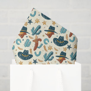 Cool Country Western cowboy tiled Tissue Paper