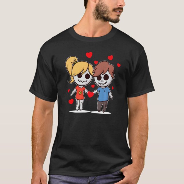 Cool Couple In Love Valentine's Day Couple Heart   T-Shirt (Front)