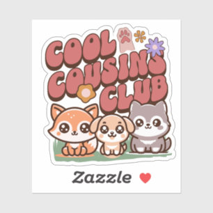Cool Cousins Club - Fox, Dog ad Wolf Sticker