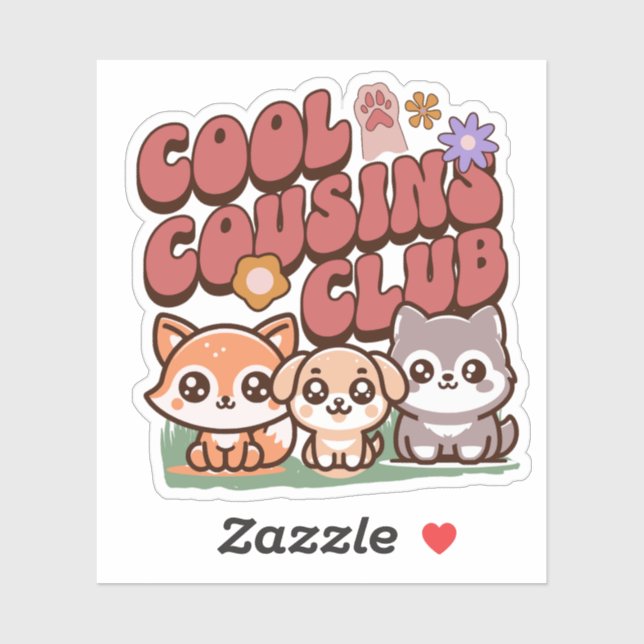 Cool Cousins Club - Fox, Dog ad Wolf Sticker (Sheet)