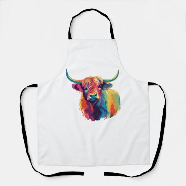 Cool Cow in the Meadow Classic T-Shirt Apron (Front)