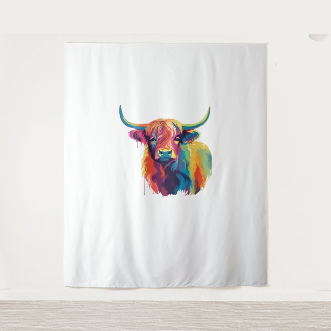 Cool Cow in the Meadow Classic T-Shirt Tapestry (Front)