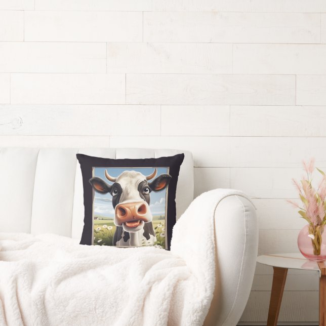 Cool cow lovers farm animal  throw pillow (Couch)