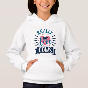 cool cow lovers word art hoodie