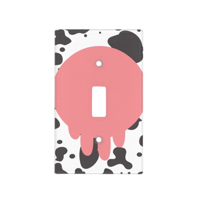 Cool Cow Print Dairy Fresh Farmhouse Rustic Light Switch Cover (Front)