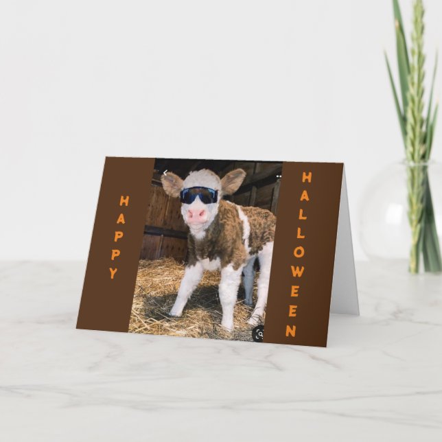 **COOL COW SAYS HAPPY HALLOWEEN** CARD (Front)