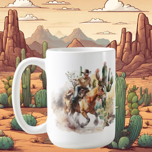 cool cowboy lovers add monogram  coffee mug