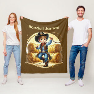 Cool cowboy lovers add name  fleece blanket