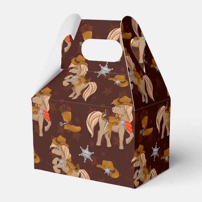 cool cowboy sheriff horse tiled favor boxes (Front Side)