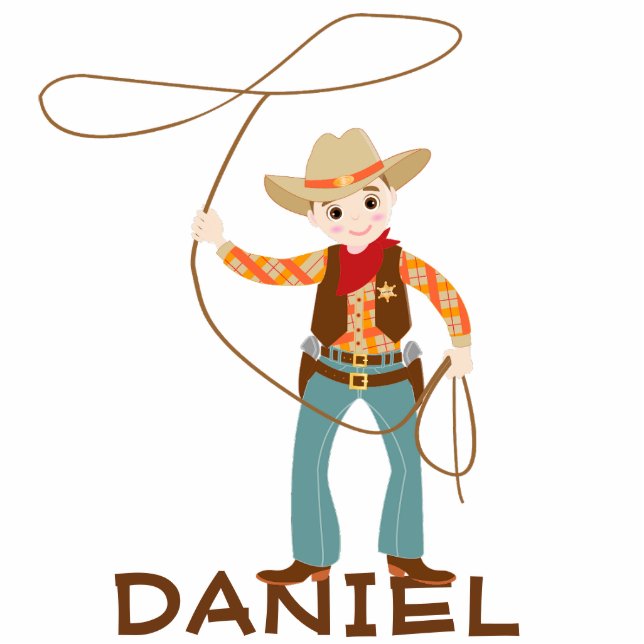 Cool cowboy with a lasso kids Birthday Party Cutout (Front)